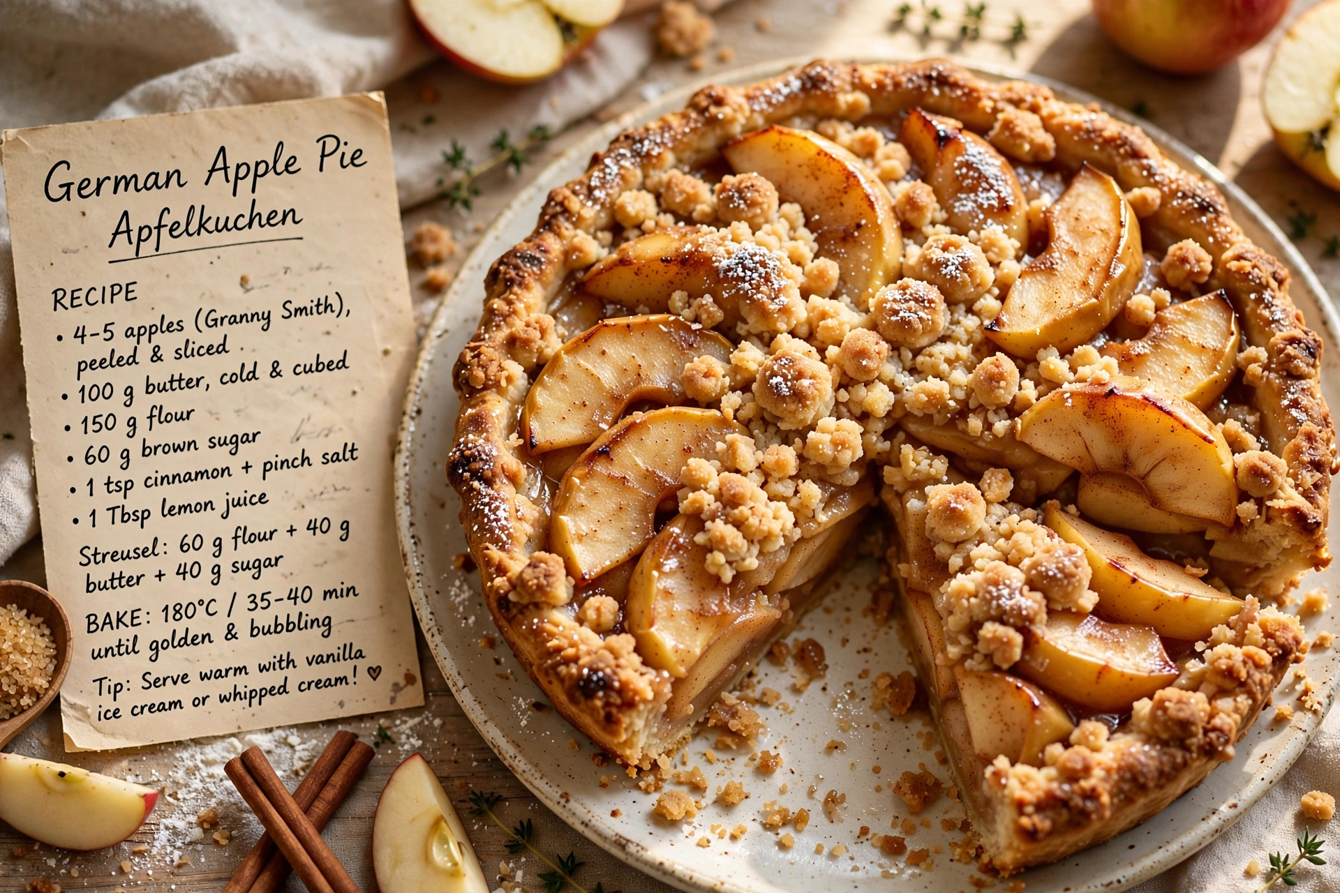 German Apple Pie (Apfelkuchen)