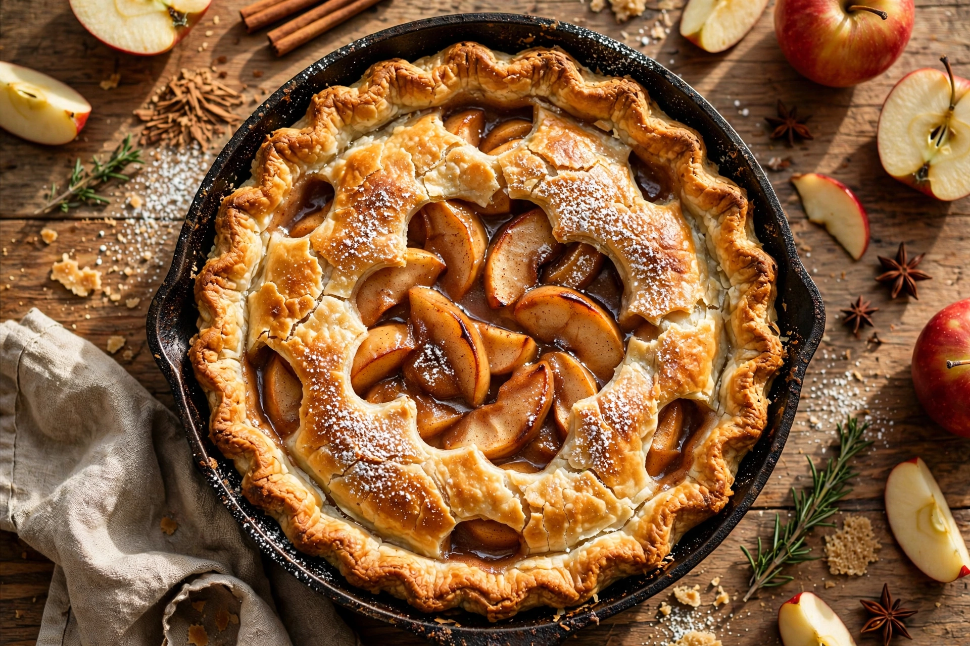 Rustic Skillet Apple Pie